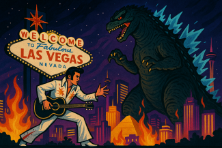 Cover art for Elvis Vs. Godzilla